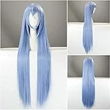 MAOMA Anime Cosplay Perücke,Akame ga Kill! Esdeath Perücke,Long Straight Blue Anime Cosplay Perücke,mit Kostenloser Perückenkappe,für Party Alltag Halloween Perücke Cosplay