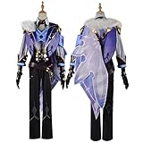 YJCOS Kaeya Alberich Cosplay Kostüm Mantel Jacke Hose Anzug Halloween Outfit Uniform Kleidung Umhang für Männer Frauen