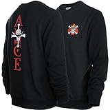 GMYG ONE Ruffy Piece Whitebeard Portgas·D·Ace Logo Japanische Anime Grafik Premium Baumwolle Herren/Damen Sweatshirts/Pullover (Schwarz,XXL)