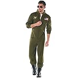 Morph Fliegeranzug Herren, Kampfjet Pilot Kostüm Herren, Jetpilot Kostüm, Kampfpilot Kostüm Herren, Air Force Kostüm - M