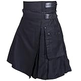 Herren Lederriemen Utility Kilts (schwarz, 42 Inches - 106.68 cm)