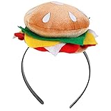 NET TOYS Ausgefallener Burger-Haarreifen für Erwachsene - Außergewöhnlicher Unisex-Kopfschmuck Hamburger - EIN Highlight für Junggesellenabschied & Bad Taste Party