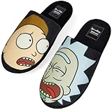 RICK AND MORTY Hausschuhe Herren Gr. 40-45 - Pantoletten Herren & Teenager Sherpa-gefüttert, Rutschfeste Herrenhausschuhe (Mehrfarbig, 40-41 EU)