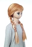 Prettyland Eiskönigin Anna Perücke Blond Gesträhnt lange Zopf langhaar-Perücke Geflochtene 2-Zöpfe C697