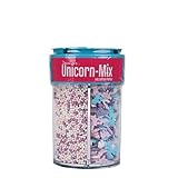 Decocino Streusel-Mix EinhornMix – ZuckerPerlen StreuKonfetti – TortenDeko KuchenDeko MuffinDeko – EinhornDeko für Fondant Zuckerwatte CakePops, 90 gramm