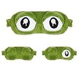 ACWOO Augenmaske, 3D Süße Tiere Schlafmaske Augenbinde, Flusen Karikatur Frosch Schlafen Lustige Neuheit Augenabdeckung, schlafmaske kinder, Schlafmaske lustige geschenke, sleeping mask, Grün