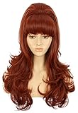 VGbeaty Frauen Lange Ingwer Bienenstock Vintage Verheiratet Hausfrau Bouffant 60er 70er Jahre Halloween Kostüm Cosplay Perücke