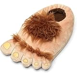 Geebuzz Hobbit-Hausschuhe für Herren und Damen, Motiv: Monster Abenteuer, warm, Winter, Bigfeet, braun, Medium