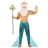 W WIDMANN MILANO Party Fashion - Kostüm Poseidon, König der Meere, Unterwasserwelt, Faschingskostüme