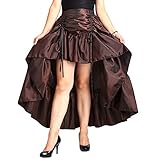 COSDREAMER Damen Steampunk Gothic High Low Rock Viktorianischer Bustle Rock,Beige,M