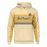 Harry Potter Hoodie mit Team Hufflepuff Block Motiv für Herren Damen Unisex Baumwolle Creme - M