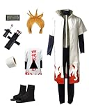 MANMICOS Namikaze Minato Cosplay Kostüm Herren US Größe Weiß Umhang S