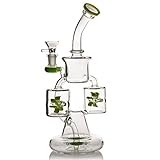 Bong Glas mit Percolator, Glasbong mit Honeycomb Rauchen Eisbong, Glassic Wasser Hooahk Set, Rohre Pipe Wasserpfeife große Hookah mit Zubehör