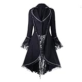 Generisch Steampunk Damen Jacke,Umhang Karneval Gothic Frack Damen Viktorianischen Palast Vintage Mäntel Klied für Frauen Karneval Kostüm Party Cosplay