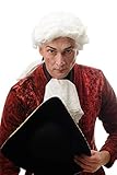 WIG ME UP - DH1126-P60 Barocke Herren Perücke Edelmann Lord Richter Hofkomponist Dichter weiß lockig Langer Zopf