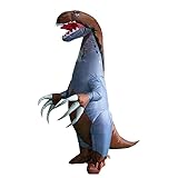 FXICH Aufblasbare Dinosaurier Kostüme für Erwachsene Aufblasbares Kostüm Aufblasbarer Dinosaurier-Anzug Lustiges Dino-Kleid Aufblasbarer Dinosaurier-Anzug mit silbernen Krallen