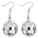 Discokugel Ohrringe Spiegelkugel Ohrringe Funkelnde Disco Kugel Ohrringe Retro 70er 80er Jahre Disco Kostüm Accessoires Damenohrringe Schmuck 70er Mode Damen