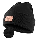 Belillpipi Herren Mütze Strickmütze Beanie für Opa, Opa Geschenk zum Vatertag, Geburtstag, Weihnachten, Geburtstagsgeschenk für Opa von Enkel, Geschenkideen für Opa, Schwarz