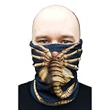 getDigital Alien Facehugger Multifunktionstuch - 5in1 Accessoire Schal für Damen, Herren und Fans von Sci-Fi Filmen - 24 x 47 cm Schwarz Elastisch