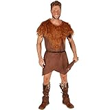 tectake dressforfun Herrenkostüm Steinzeit-Jäger | Höhlenmensch Verkleidung | inkl. Gürtel und Beinstulpen (M | Nr. 301345)