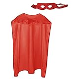 Boland - Kostüm Held, 2-teilig, Einheitsgröße für Erwachsene, Maske und Umhang, Rot, Superman, Hero, Mottoparty, Karneval