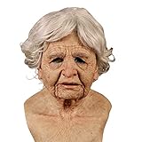 Halloween Alter Mann Maske Terror Kopfbedeckung Dressing Requisiten Weißhaarige Oma Latex Kopfbedeckung Alter Mann Terror Maske Rollenspiel Party Requisiten (Sortierte Farbe49)