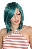 Prettyland Türkis-grün Mittellange schulterlange Perücke mit Pony Glatt Halloween Manga Anime Wig C336