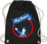 Turnbeutel Rucksack - Karneval & Fasching - Taschen - Ahoj Brause Kostüm Ahoj-Brause Verkleidung - Unisize - Schwarz - für wurfmaterial karnevalsbeutel faschings ahoi stoffturnbeutel