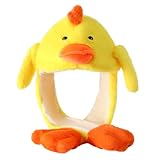 Laahoem Bewegliches Ohr Ente Hut Damen niedlich lustig Plüsch Hut Mütze Tier Cosplay Geburtstag Party Geschenk Yellow