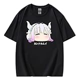 XSLGOGO Anime Miss Kobayashi's Dragon Maid T-Shirts Kanna Kamui T-Shirts Kanna Kamui T-Shirts Miss Kobayashi T-Shirts Japanische Kawaii T-Shirts Cosplay Kostüm Pullover für Fans