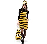 Fritz Fries & Söhne GmbH Damen Kostüm Biene Hummel Fleece Latzhose mit Stachel (XL mit Zubehör)