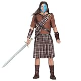Boland - Kostüm Highlander für Erwachsene, 8-teilig, Faschingskostüm für Mottoparty, Halloween oder Karneval, schottischer Krieger