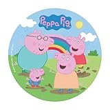 Dekora, Peppa Pig Essbare Oblate, Geburtstagskuchendeko für Kinder, Runder Esspapier Cake Topper 20 CM
