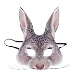 Rappa 160088 Lebensechte Tiermaske Hasenmaske Karnevalsmaske Hase