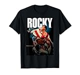 Rocky T-Shirt mit American Flag Motiv, Klassische Passform, Halbarm, Unisex, Schwarz, S