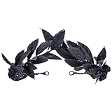 MOSTORY Schwarze griechische Lorbeerkrone – handgefertigter Reif mit dunklen Blättern, Waldkaiser-Stirnband, Wald-Kopfbedeckung für König, Herren, Renaissance, Renfaire, Cosplay, Toga-Kostüm