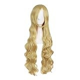 MapofBeauty 32' Damen Schön und Reizend Länge Fluffy Gewellt Anime Cosplay Perücke (Dunkel Gold)