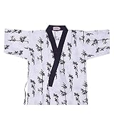 PEWRESLORS Unisex Kochjacke Uniform Japanischer Kimono Happi Mantel Sushi Restaurant Bedruckte Strickjacke Mittelärmel Erwachsene Kostüm Übergroße Arbeitskleidung (Weiß-03), weiß, XL