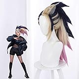 League of Legends KDA girls group wig LOL 2 dimensions K/DA group Akali Seraphine Ahri Kaisa Evelynn wigs cosplay props, Evelynn, Akali