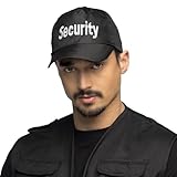 Boland 97058 - Security Mütze für Erwachsene, Basecap mit Aufdruck, Hut für Faschingskostüme, für Damen und Herren, Polizist, Sicherheitsdienst, Türsteher, Schwarz