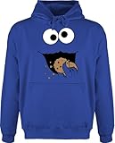 Hoodie Herren Pullover Männer - Karneval & Fasching - Keks Monster I Krümelmonster I Cookie Monster - XL - Royalblau - partner kleidung faschings auge pulli krümmelmonsteranzug outfit karnevals