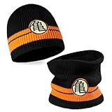 Dragonball Z Herren Beanie-Mütze & Schlupfschal Set - Zweiteiliges Set aus Mütze Herren und Schal in Einheitsgröße
