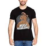 Elbenwald T-Shirt mit Null Problemo! Frontprint für Alf Fans Baumwolle schwarz - L