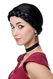 WIG ME UP - Perücke Fasching Karneval geflochtener Zopf Tracht Sorbisch Polen Ukraine Schwarz RJ010-P103