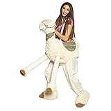 Boland 88086 - Kostüm Auf einem Lama, Einheitsgröße für Erwachsene, Unisex, Kostüm mit Plüsch, Alpaka, Reiter, Hose mit Tier, Karneval, Fasching, Mottoparty, Beige
