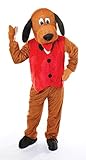Bristol Novelty AC269 Hund mit Weste Kostüm mit großem Kopf, Rot
