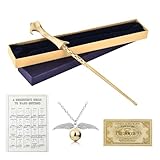 FGJCJ Voldemort Zauberstab, 35CM Zauberstab Voldemort aus Stahlkern und Harz, Voldemort Harry P-Otter Zauberstab in Geschenkbox mit Zauberspruch-Karte, Stationsticket und Halskette