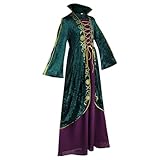 Winifred Sanderson Kostüm - Winifred Sanderson Kostüme Kleid Mit Perücke | Sanderson Schwestern Kostüme, Mittelalterliches Hexen-Samtkleid Für Frauen Hexen-Cosplay Kostüm