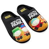 South Park Hausschuhe Herren, rutschfeste Pantoffeln - Geschenke für Männer (Schwarz/Multi,47EU)