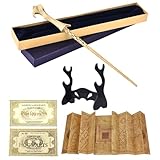CJBIN Voldemort Zauberstab, 37CM Zauberstab Voldemort aus Stahlkern und Harz, Voldemort Zauberstab in Geschenkbox mit Karte, Stationsticket, Landkarte, und Halter